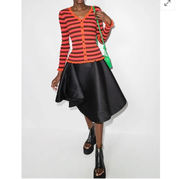 Molly Goddard Aara Horizontal Stripe Cardigan Size L Retail $380.00 - Picture 2 of 12